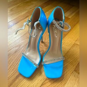 Blue heels.